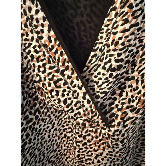 WHBM Leopard Print Surplice Swing Tank Top sz 16 EUC - Picture 3 of 8